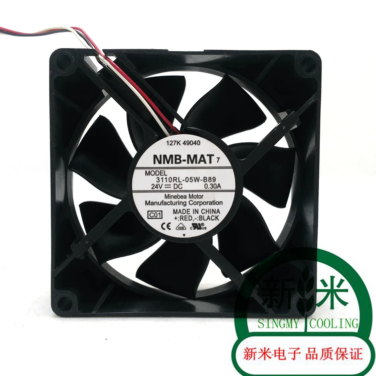 Б/у NMB-MAT НМБ 8025 24V 0.30A 8 см 8 см частоты высокий объем воздуха 3110RL-05W-B89 Вентилятор охлаждения