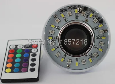 Беспроводная светодиодсветодиодный лампа E27 12 Вт с Bluetooth динамиком и пультом