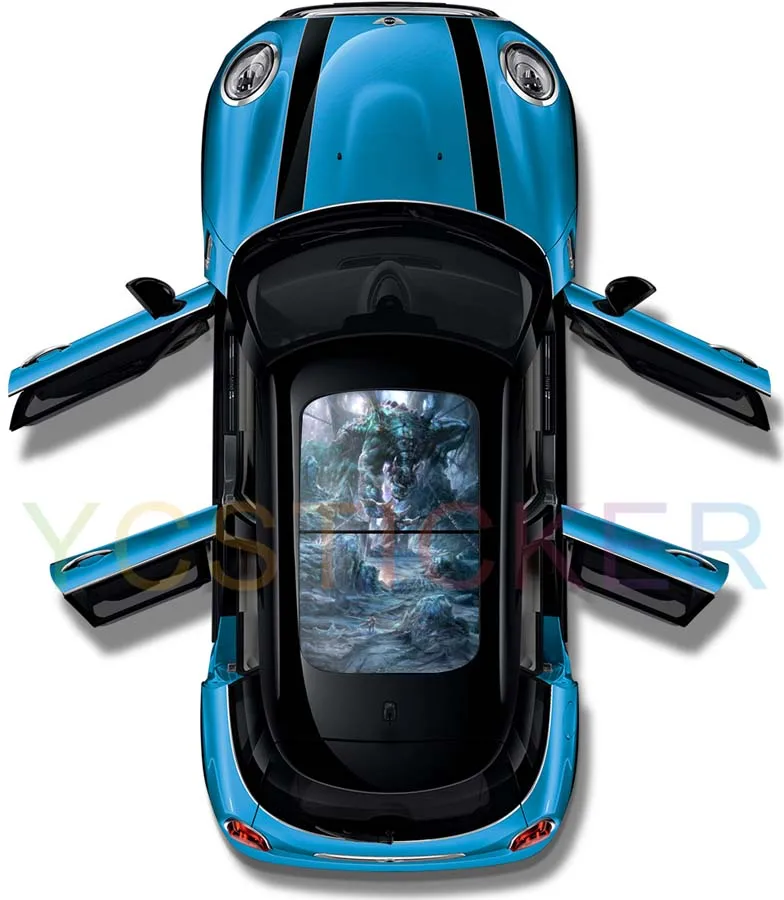 Онлайн Горячая Распродажа 3d стикер автомобиля панорамная крыша виниловые