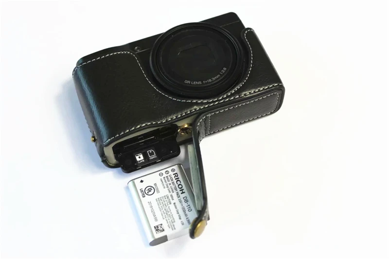 

Genuine Cowhide Leather Half Body Case Camera bag cover For Ricoh GRIII GR3 GR-3 With Battery Opening