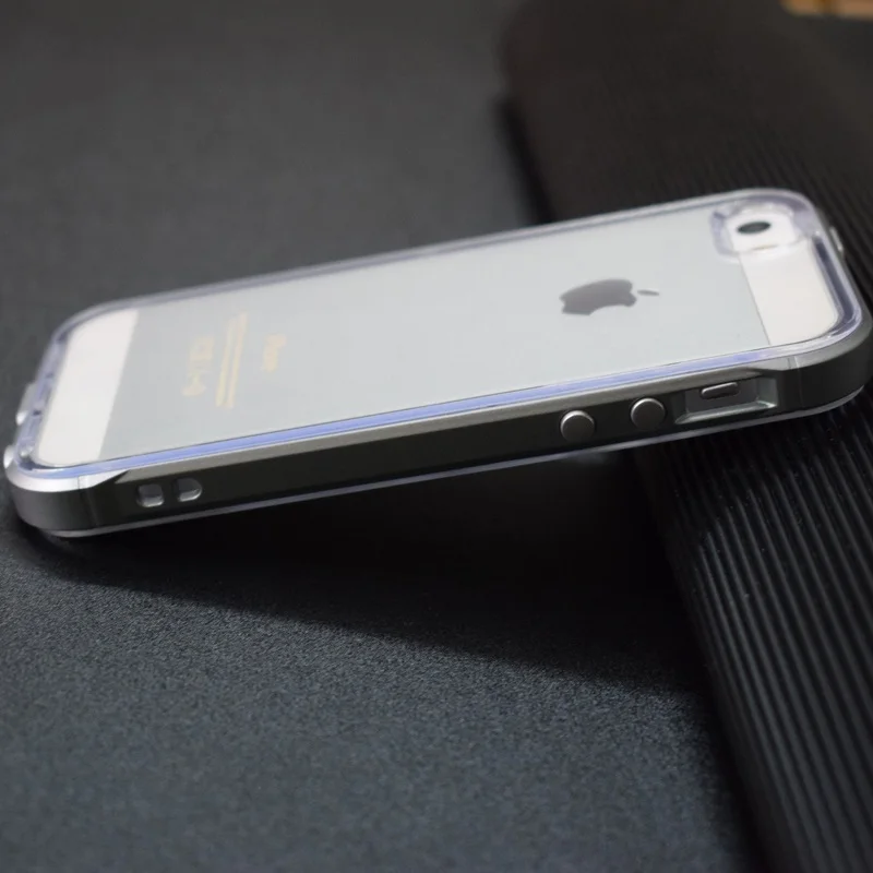 Серый ITEUU 5S 5 SEPremium PC рамка+ TPU чехол для iPhone 5 5S SE чехол s противоударный прозрачный, мягкий чехол - Цвет: Серый