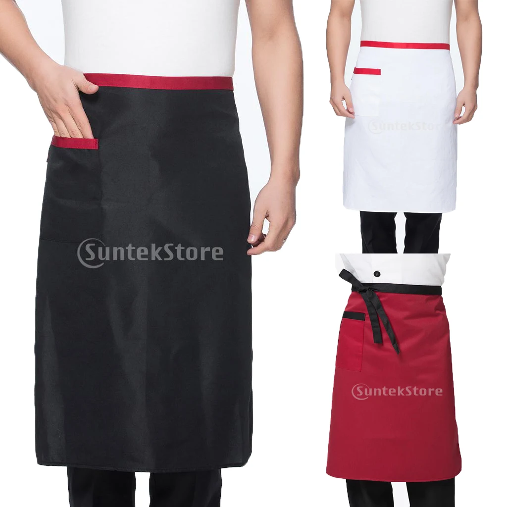 Мужской Женский пустой полиэстер Половина Тела Фартук моющийся карманный Мясник