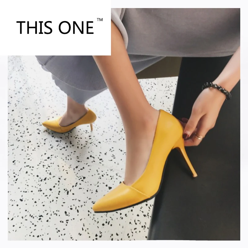 

women pumps slip-on female pointed toe fashion thin high heels shoes woman elegant dress shoes women pumps big size 35-48
