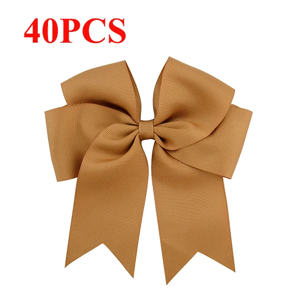 2 20 пар 6 дюймов большой Cheer Grosgrain ленты бант аксессуары для волос ручной работы Твердые Болельщицы банты для волос с аллигатором заколки для волос - Цвет: 2