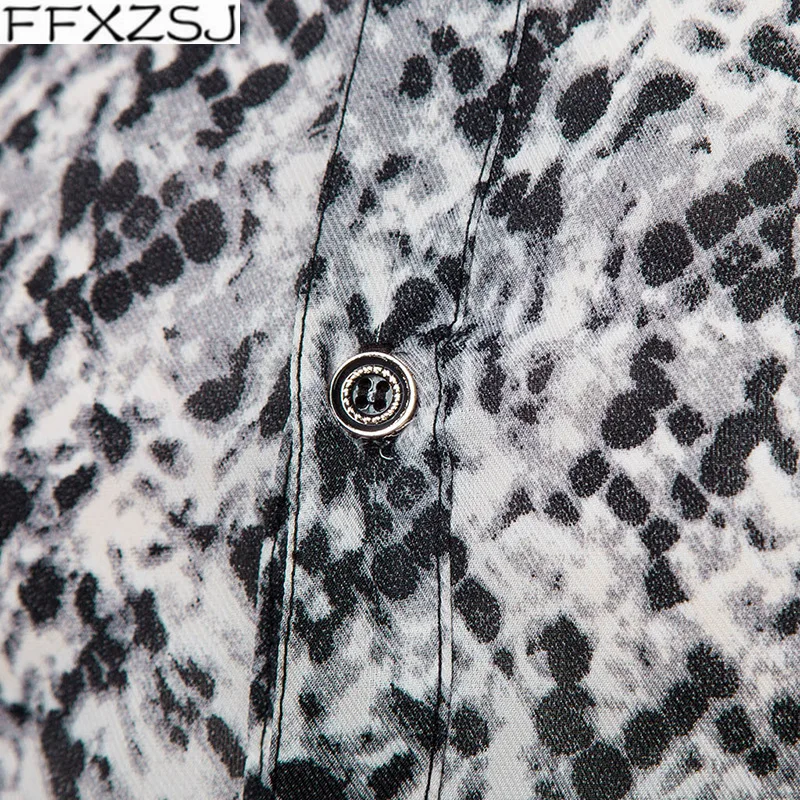 Мужская хипстерская рубашка с рисунком змеи мягкая коричневая длинным рукавом и