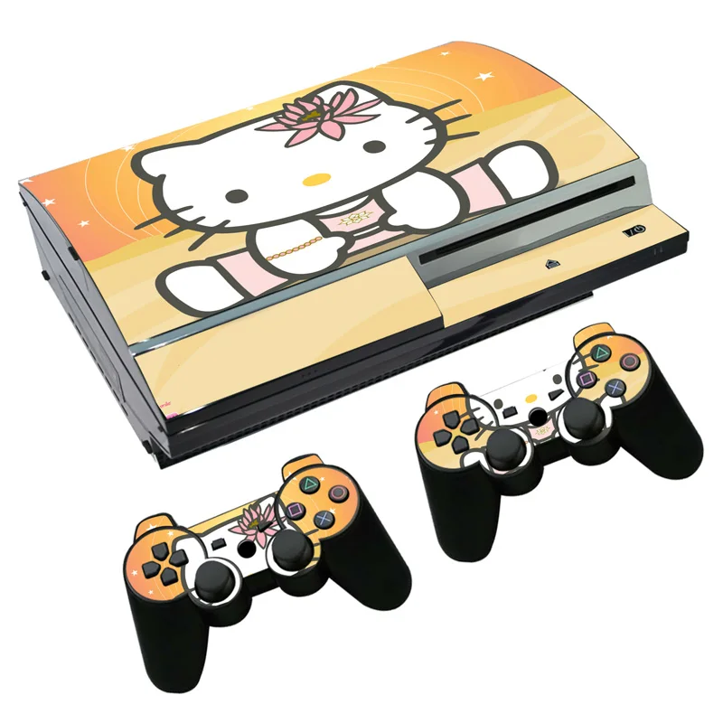 Hello kitty наклейка для PS3 Fat playstation 3 консоль и контроллеры для PS3 Skins Наклейка виниловая пленка