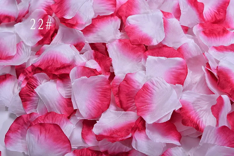 2000 шт./лот розово-красный с белыми шелковыми лепестками роз искусственные цветы