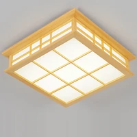 japanese style delicate crafts wooden frame led ceiling light luminarias para sala dimming led ceiling lamp