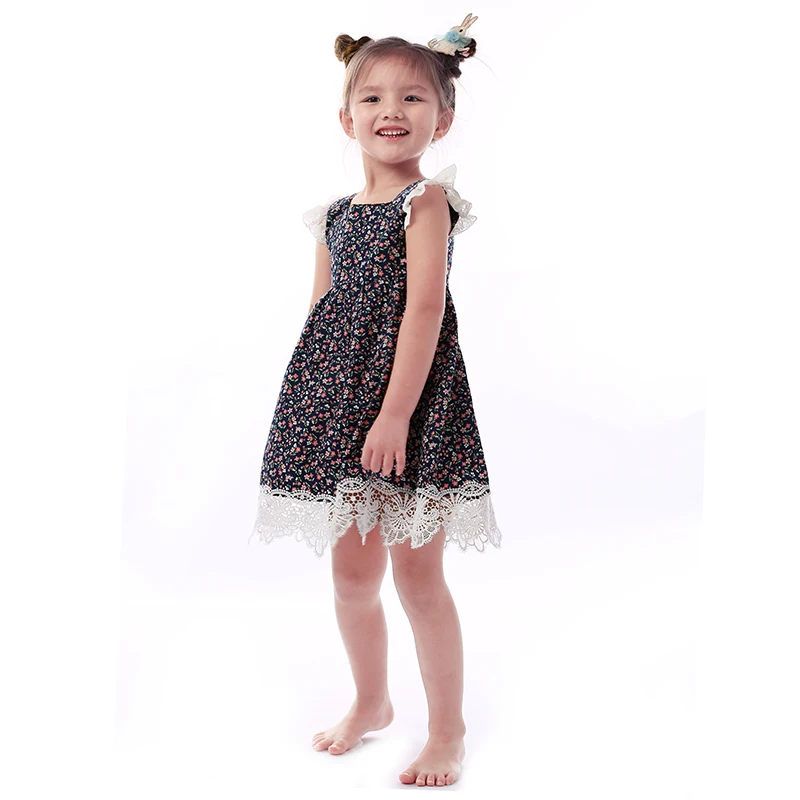 

Kaiya Angel 2018 Princess Girl Spring Summer Autumn Dress Red and white floral girls wedding dresses Toddler Summer Clothing