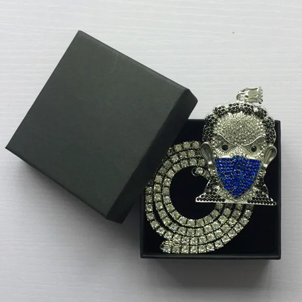 Хип-хоп Jewelry 1 Ряд Кристалл Теннис звено цепи в масках греческие Уход за кожей лица