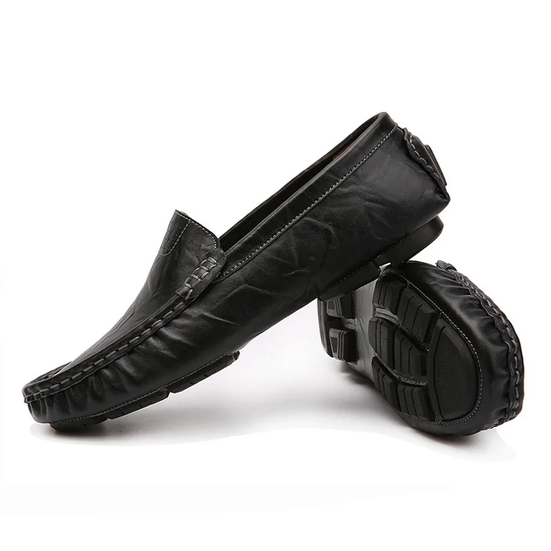 New arrival high quality genuine leather comfortable casual shoes men loafers soft breathable flats driving big size | Обувь
