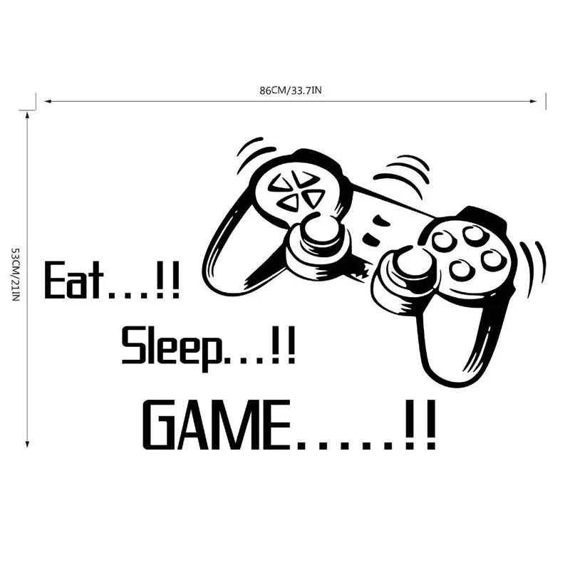 Playstation Xbox EAT SLEEP настенный игровой стикер для детской спальни художественные
