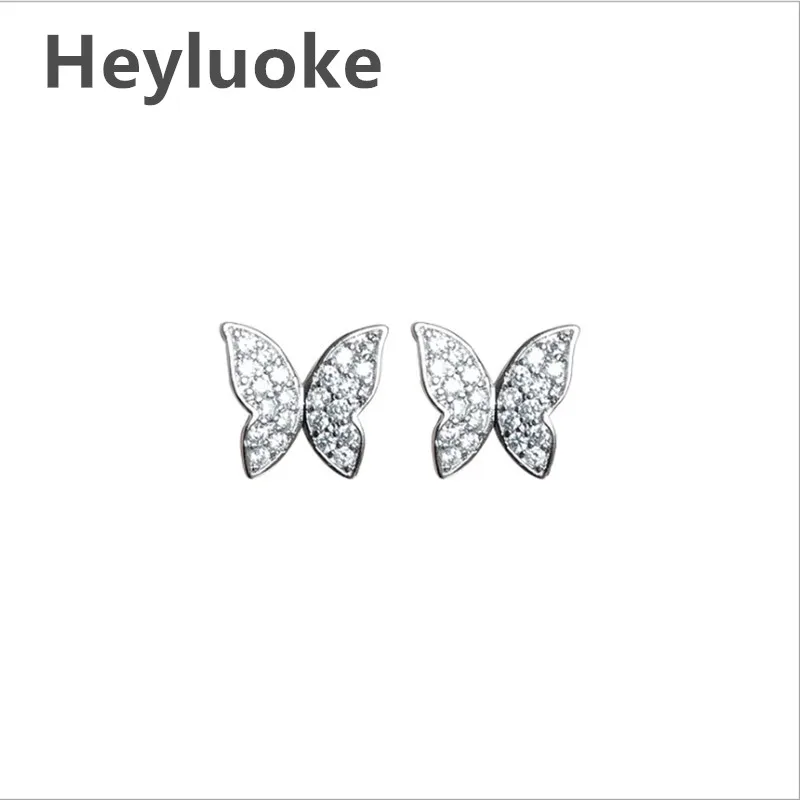 Женские серьги HEYLUOKE Роскошные Разноцветные с бабочкой реальные украшения из