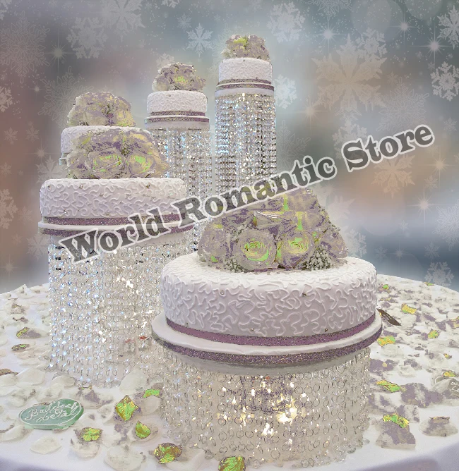 

5pcs crystal Acrylic Wedding cake stand cupcake display table centerpiece diameter of 15cm~35cm wedding decoration