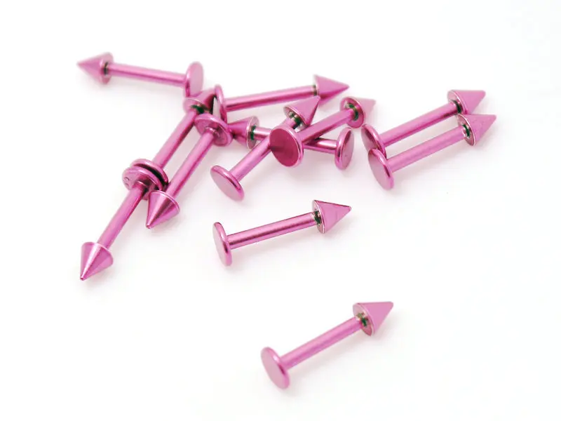 Аксессуары для пирсинга тела с конусом 3 мм/шипами оптовая продажа 10 шт. розовых
