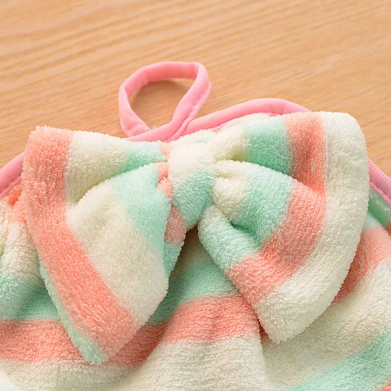 Новое полотенце коралловый бархат бант подвесные полотенца для рук s сильное