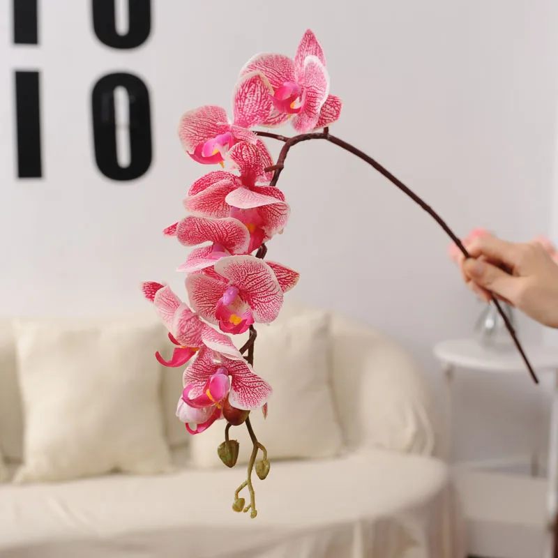 Light Pink 1 шт., яркий настоящий на ощупь фаленопсис, искусственные цветы, искусственное растение, силиконовая Цветочная композиция, украшение для дома - Цвет: Light Pink
