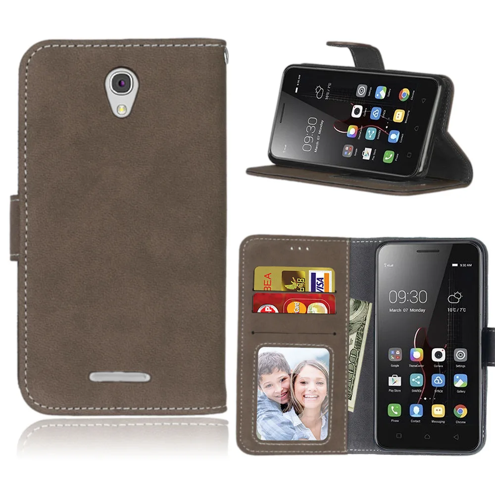 Brown Кожаный чехол для lenovo A5000, флип-чехол для lenovo A5000 A 5000, матовый чехол для мобильного телефона, бизнес стиль, простой чехол-кошелек s - Цвет: Brown
