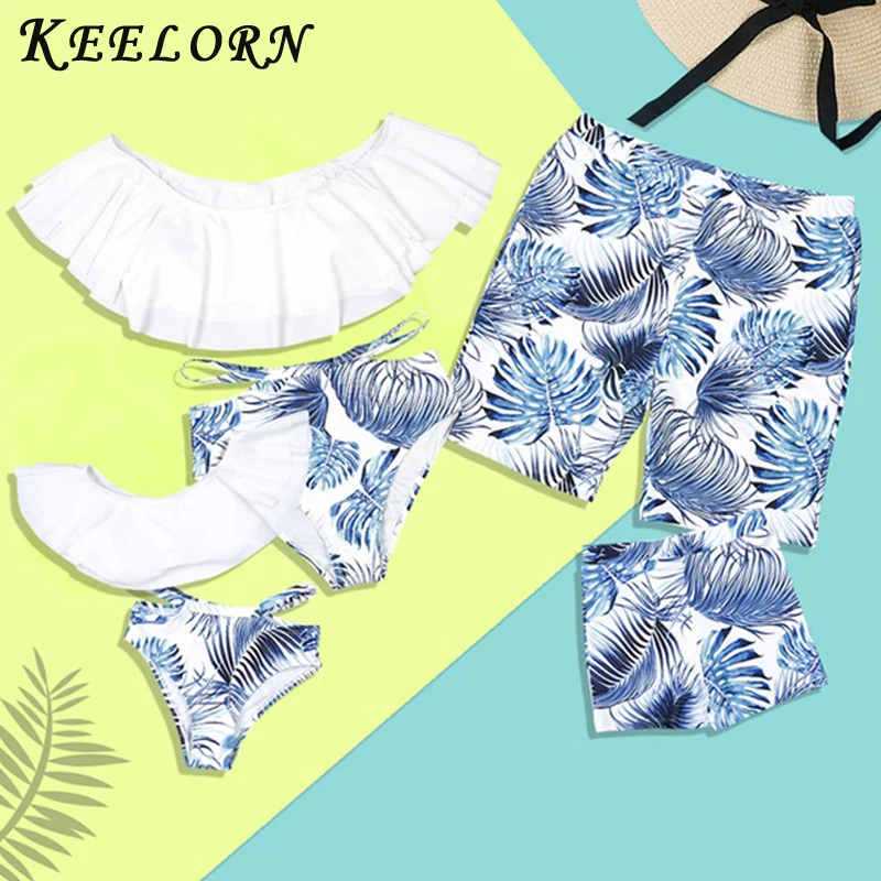 Keelorn одежда для купания мамы и дочки цельный купальный костюм Мама я одинаковые