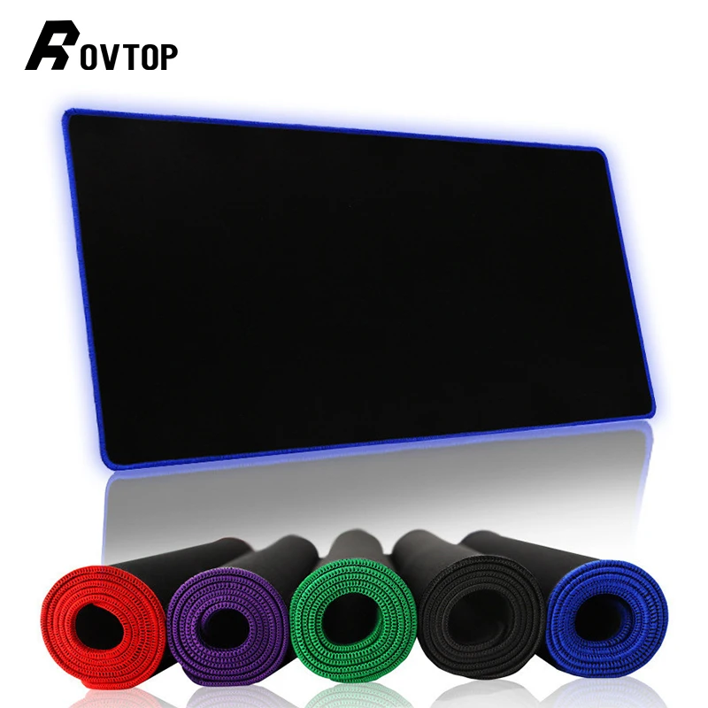 Rovtop чистый черный большой игровой коврик для мыши геймер сплошной цвет цветной