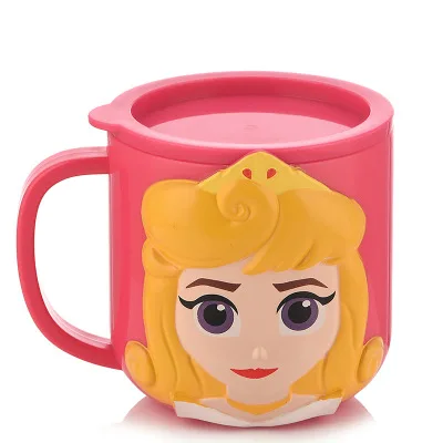 Black Disney Children's Covered Baby Cup Milk Cup Mouth Cup 3D Cute Handle Baby Drinking Cup - Color: Black
