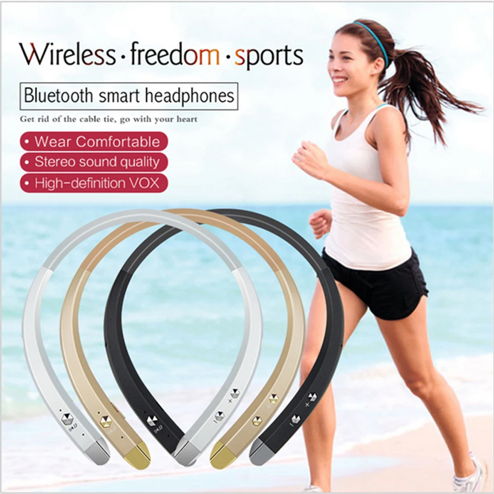 Беспроводной шейным Bluetooth гарнитуры громкой связи Спорт стерео наушники с