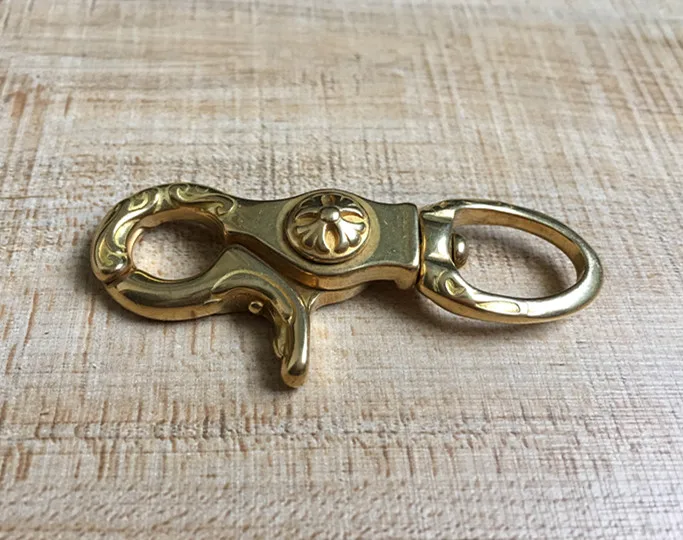 Твердая латунь брелок крючок на кошелек Бесплатная доставка|brass keychain|solid brass hookbrass