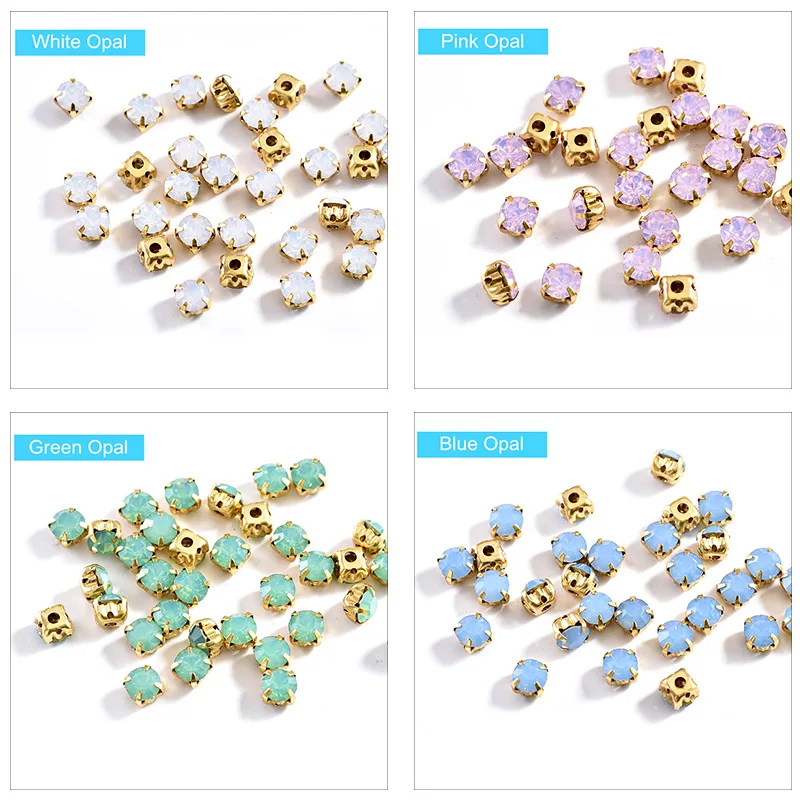 Стразы стеклянные декоративные цветные с опалом 6 мм 100 шт. | Дом и сад