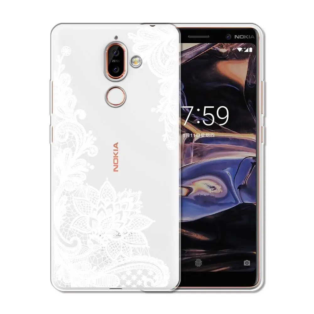 Цветочный чехол с кружевной мандалой для Nokia, версия 1, 2, 3, ремешок для девочек от 5 до 8 лет 7 Plus чехол s силиконовый чехол-накладка из мягкого ТПУ чехол для Nokia 6 2,1 3,1 5,1 6,1 7,1X6 крышка