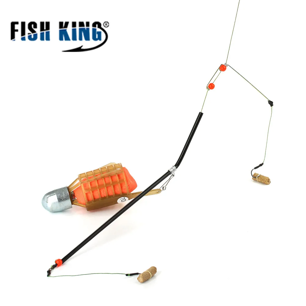 FISH KING 1 шт. два крючка 20 г-80 г карповая ловушка корзина фидер держатель приманка клетка рыболовные аксессуары с разъемом для кормушки карпа