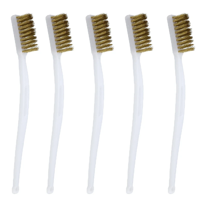 

5PCS 6.9-inch Plastic Handle Mini Rust Removal Industrial Wire Cleaning Brush Scratch Stainless Masonry Bristle Cleaning