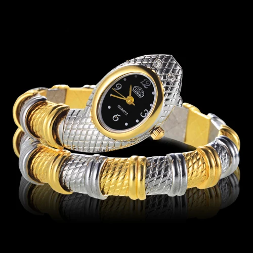 gold and silver Женские часы-змея женские часы роскошные золотые женские часы модные женские часы reloj mujer montre femme - Цвет: gold and silver