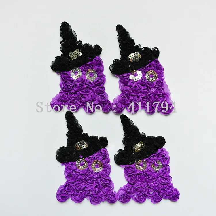 

50 pcs / lots 3" shabby chiffon flowers for halloween chiffon flowers hair accessories headband