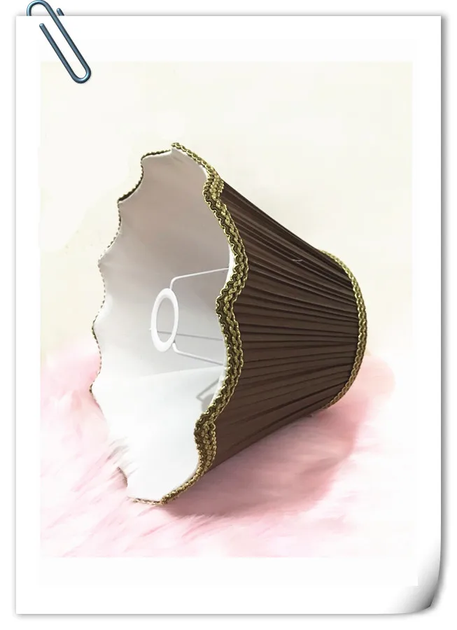 Metal Lampshade for table lamp wave pattern light cover fabric table lamp cover for bedroom sitting room decoration