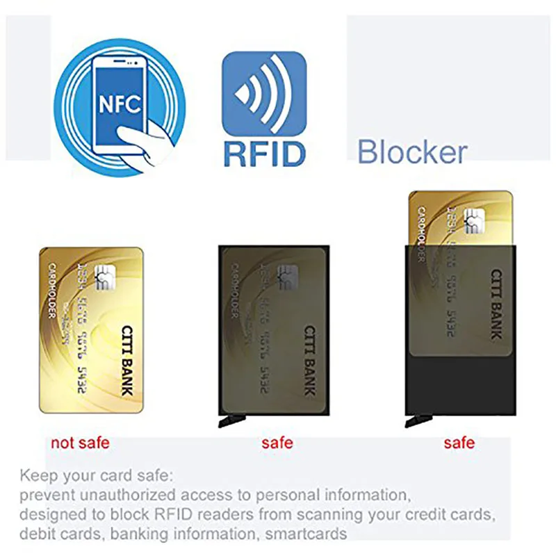 Индивидуальный Логотип RFID Блокировка автоматический всплывающий Алюминиевый