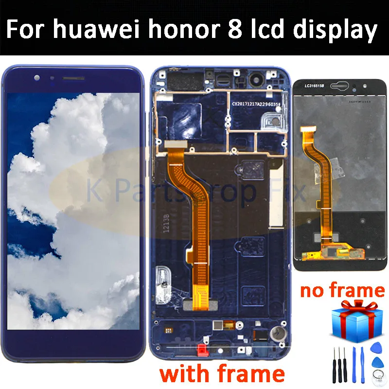 Для huawei Honor 8 ЖК-дисплей сенсорный экран дигитайзер для Honor 8 для huawei Honor 8 ЖК-дисплей с рамкой FRD-L19 L09 L14 ЖК-экран