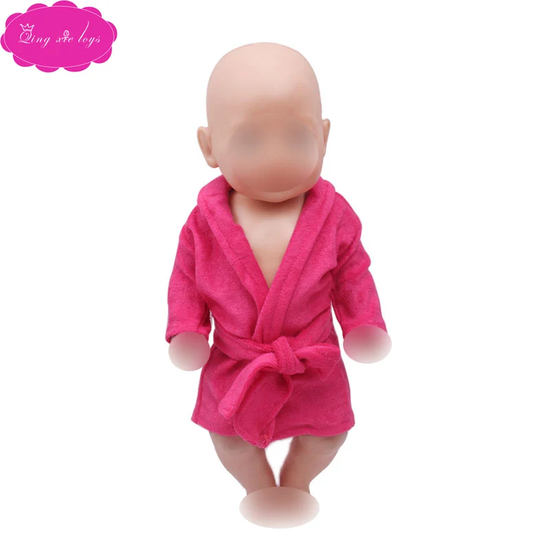 43 cm baby dolls clothes newborn pajamas purple robe pink bath towel Baby toys fit American 18 inch Girls doll f550 | Игрушки и хобби