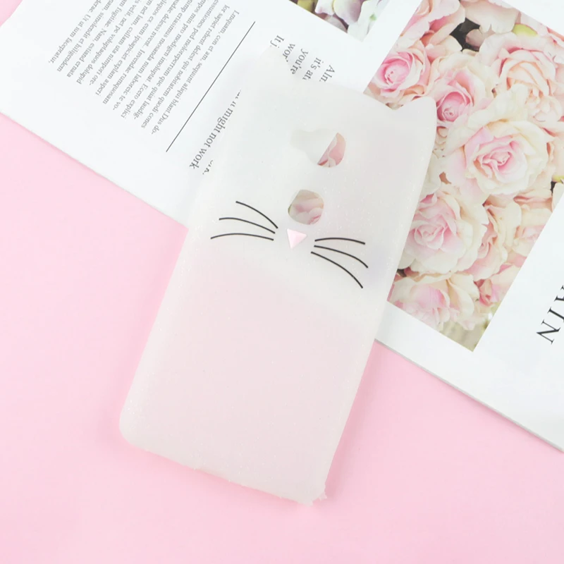 3D милый японский блестящий чехол с бородатым котом для huawei Honor 5C/7 Lite/GT3 5,", силиконовый чехол для мобильного телефона - Цвет: HuXu Clear