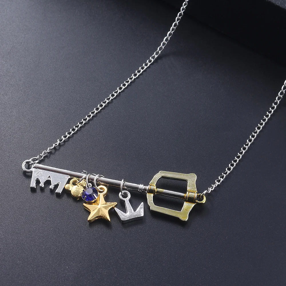 SG Новый игры Kingdom ожерелья с сердечками кулон Сора ключ Keyblade Paopu фрукты Корона