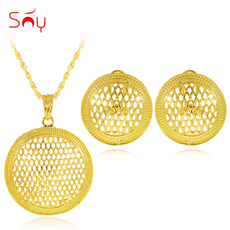 

Sunny Jewelry Classic Jewelry Big Round Jewelry Sets For Women Necklace Earrings Pendant Dubai Jewelry Sets For Party Engagement