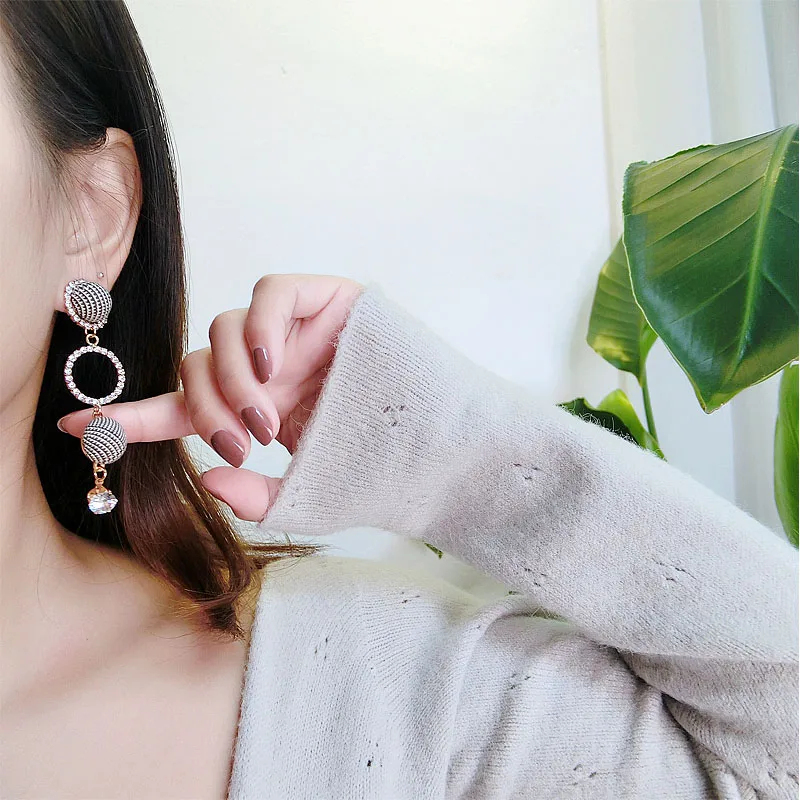 Модные серьги из ткани для женщин длинные серьги-капельки в Корейском стиле