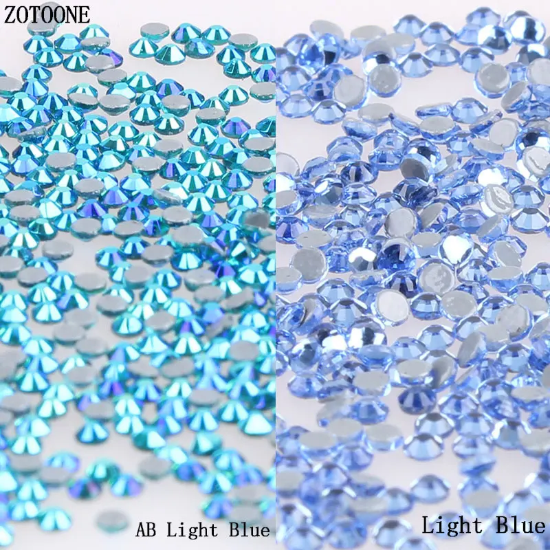 

1440pc Light Blue AB Glass Rhinestones for Nails Art Decorations SS6-SS20 Hotfix Glitter Garment Beads FlatBack Strass Crystal E