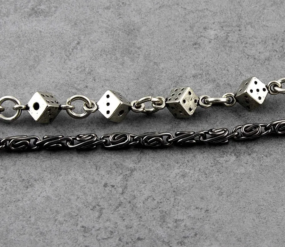 Мужской кошелек с цепочкой и Dice Link мужские металлические брюки безопасная цепь