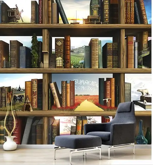 3D обои по индивидуальному заказу фотообои креативная книжная полка для стен