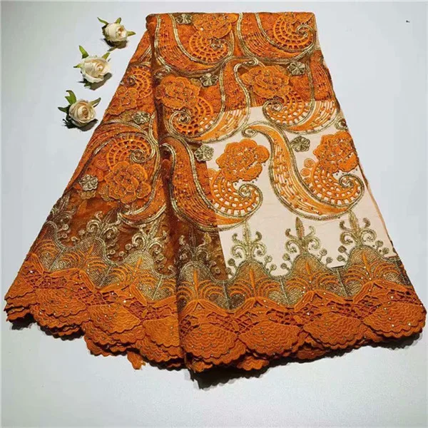 

2019 hot embroidered African lace fabric high quality with rhinestone French lace fabric fashion wedding-TS0901