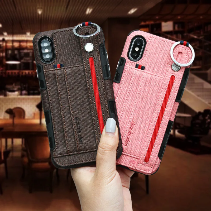 Роскошный ТПУ+ из искусственной кожи чехол для iPhone XS MAX X чехол держатель для карт Стенд руки Висячие веревки кошелек чехол для iPhone XR чехол Coque Capa