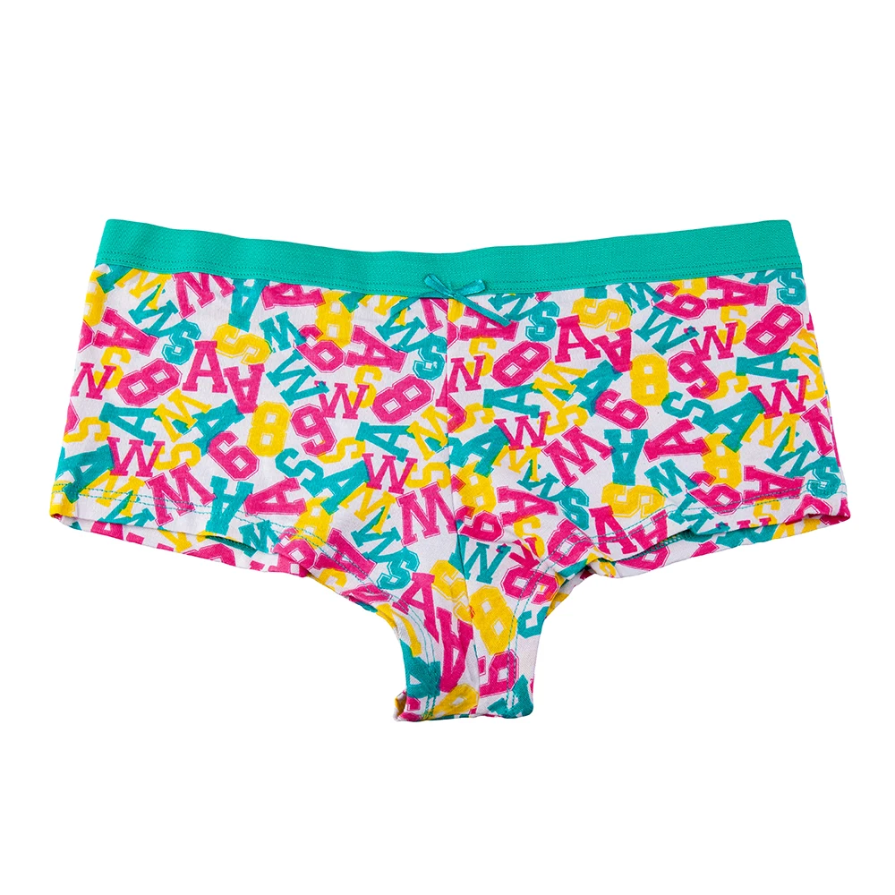 

FUNCILAC Boxer for Women Cotton Panties Sexy Boyshort Letter Print Briefs Underpants Ladies Knickers Female Underwear 5 Pcs/Lot