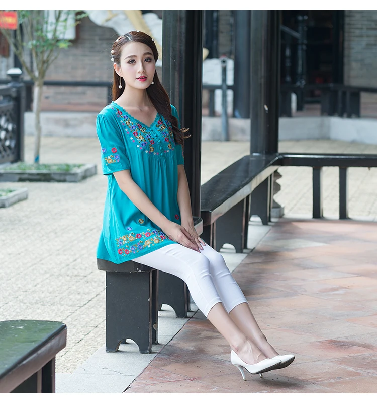 2021 летняя винтажная Женская этническая Мексиканская Вышивка Ретро цветочные