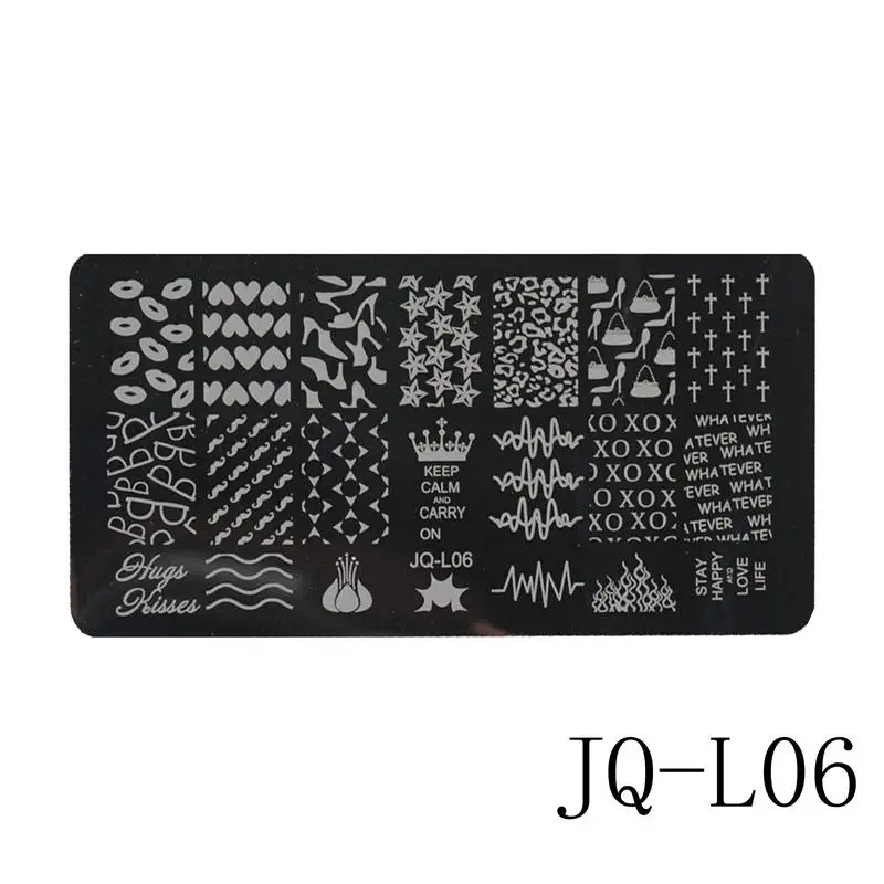 JQ-L06 WUF 12x6 см из нержавеющей стали красивые цветочные кружевные изображения для дизайна ногтей DIY принтер изображений маникюрные трафареты для штамповки ногтей пластины Шаблоны - Цвет: JQ-L06