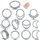 Кольцо-кликер для носа из хирургической стали 316l, 16 г, 18 г, кольцо для соска ушной хрящ, пирсинг для тела, 1 шт.